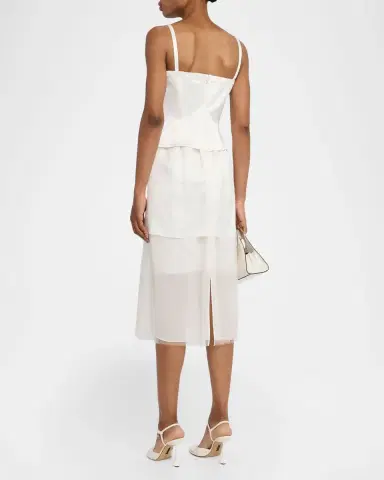 Jason Wu Collection Sleeveless Washed Twill Layered Midi Dress | Thumbnail 3 Jason Wu Collection Sleeveless Washed Twill Layered Midi Dress | Thumbnail 3
