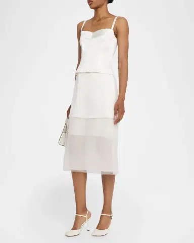 Jason Wu Collection Sleeveless Washed Twill Layered Midi Dress | Thumbnail 4 Jason Wu Collection Sleeveless Washed Twill Layered Midi Dress | Thumbnail 4