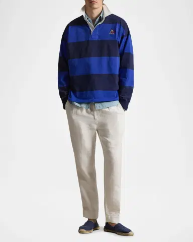 Polo Ralph Lauren Men's Stripe Jersey Rugby Shirt | Thumbnail 2 Polo Ralph Lauren Men's Stripe Jersey Rugby Shirt | Thumbnail 2