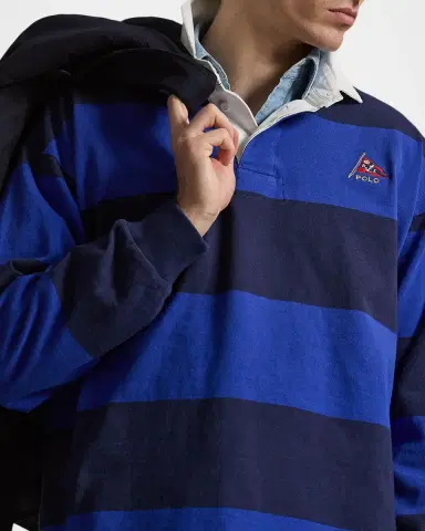 Polo Ralph Lauren Men's Stripe Jersey Rugby Shirt | Thumbnail 6 Polo Ralph Lauren Men's Stripe Jersey Rugby Shirt | Thumbnail 6