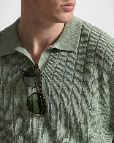 Polo Ralph Lauren Men's Linen Pointelle Knit Short Sleeve Sweater | Thumbnail 5 Polo Ralph Lauren Men's Linen Pointelle Knit Short Sleeve Sweater | Thumbnail 5