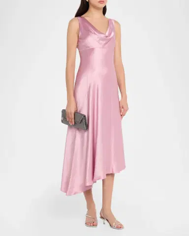 Jason Wu Collection Satin Asymmetric Midi Dress | Thumbnail 4