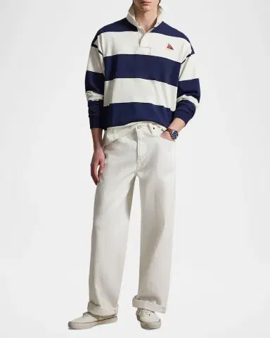 Polo Ralph Lauren Men's Stripe Jersey Rugby Shirt | Thumbnail 2