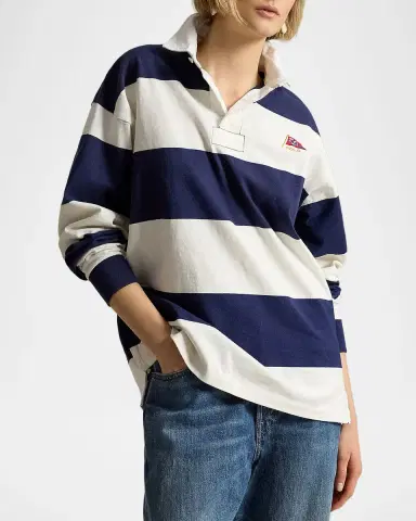 Polo Ralph Lauren Men's Stripe Jersey Rugby Shirt | Thumbnail 6