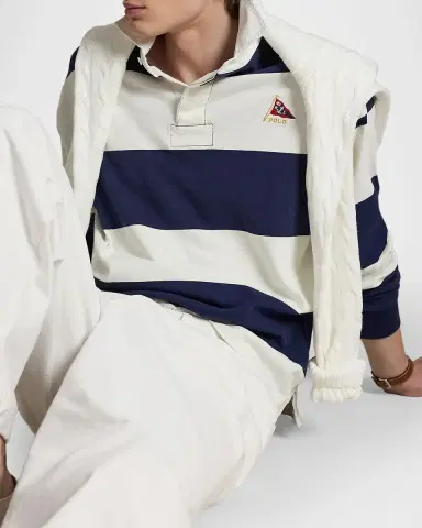 Polo Ralph Lauren Men's Stripe Jersey Rugby Shirt | Thumbnail 9