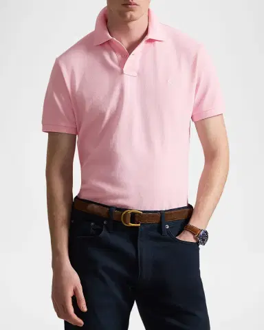 Polo Ralph Lauren Men's Cotton Mesh Embroidered-Pony Polo Shirt | Thumbnail 4 Polo Ralph Lauren Men's Cotton Mesh Embroidered-Pony Polo Shirt | Thumbnail 4