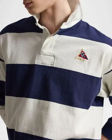 Polo Ralph Lauren Men's Stripe Jersey Rugby Shirt | Thumbnail 5