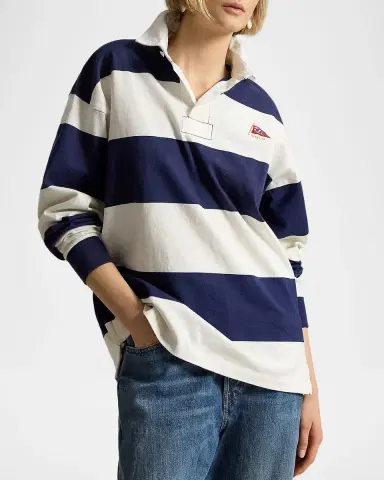 Polo Ralph Lauren Men's Stripe Jersey Rugby Shirt | Thumbnail 6