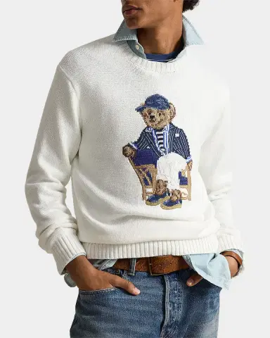 Polo Ralph Lauren Men's Cotton Knit Polo Bear Crewneck Sweater | Thumbnail 4