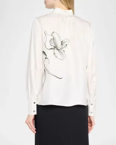 Jason Wu Collection Shadow Floral Silk Blouse | Thumbnail 3 Jason Wu Collection Shadow Floral Silk Blouse | Thumbnail 3