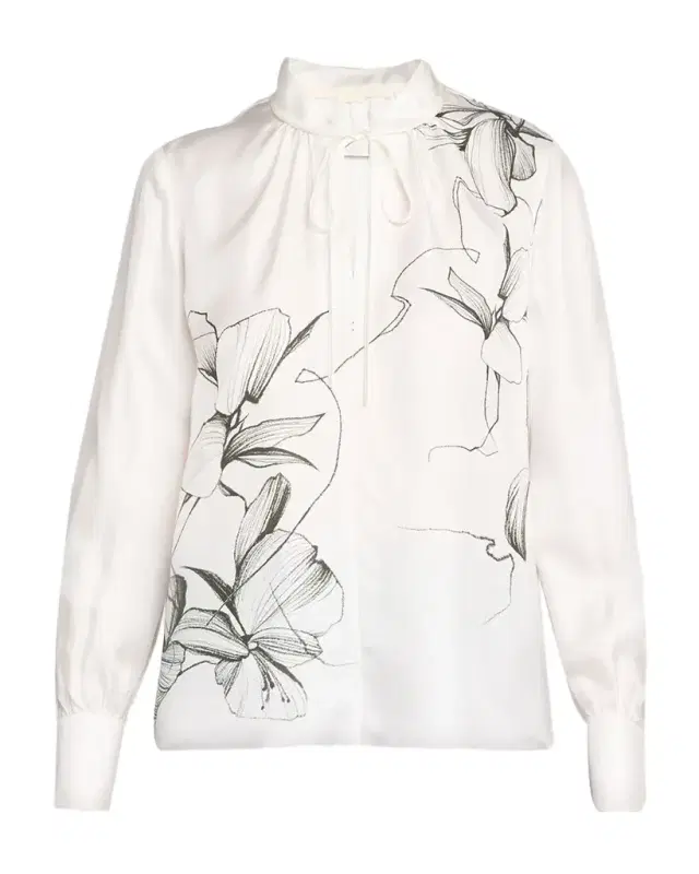 Shadow Floral Silk Blouse