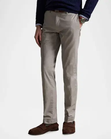 Polo Ralph Lauren Mens ' Stretch Twill Slim Straight Flat-Front Trousers | Thumbnail 4