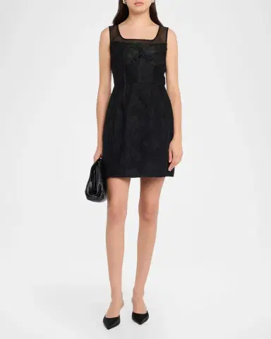 Jason Wu Collection Sleeveless Textured Fray Jacquard Mini Dress | Thumbnail 2