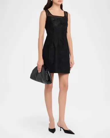 Jason Wu Collection Sleeveless Textured Fray Jacquard Mini Dress | Thumbnail 4