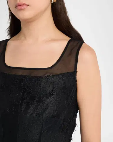 Jason Wu Collection Sleeveless Textured Fray Jacquard Mini Dress | Thumbnail 5
