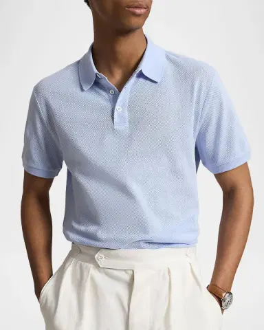 Polo Ralph Lauren Men's Pointelle Jersey Knit Polo Shirt | Thumbnail 4