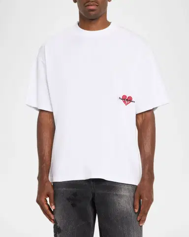 Ksubi Men's Hbl Cotton Embroidered Heart Crewneck T-Shirt | Thumbnail 4