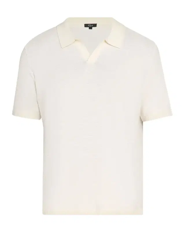 Men 's Baker Cotton Knit Short-Sleeve Polo Sweater
