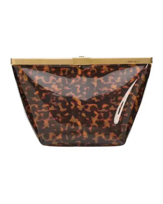 Jimmy Choo Ganache Transparent Tortoiseshell Clutch Bag