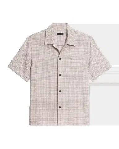 Theory Men's Textured Cotton Crosshatch Short-Sleeve Shirt | Thumbnail 2 Theory Men's Textured Cotton Crosshatch Short-Sleeve Shirt | Thumbnail 2