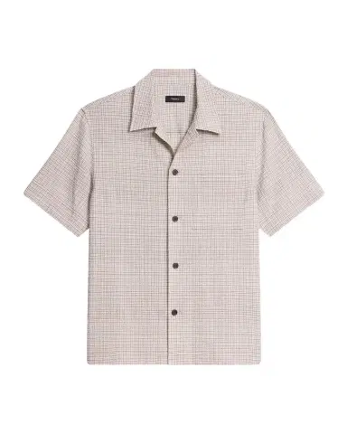 Theory Men's Textured Cotton Crosshatch Short-Sleeve Shirt | Thumbnail 1 Theory Men's Textured Cotton Crosshatch Short-Sleeve Shirt | Thumbnail 1