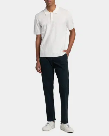 Theory Men's Striple Cable Knit Polo Shirt | Thumbnail 2