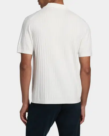 Theory Men's Striple Cable Knit Polo Shirt | Thumbnail 3