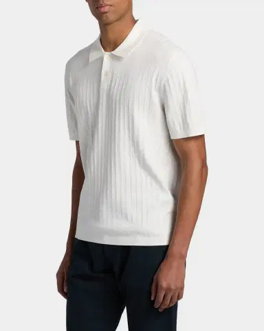 Theory Men's Striple Cable Knit Polo Shirt | Thumbnail 6