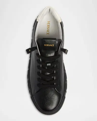 Versace Men's Leather Greca-Sole Low-Top Sneakers | Thumbnail 5 Versace Men's Leather Greca-Sole Low-Top Sneakers | Thumbnail 5
