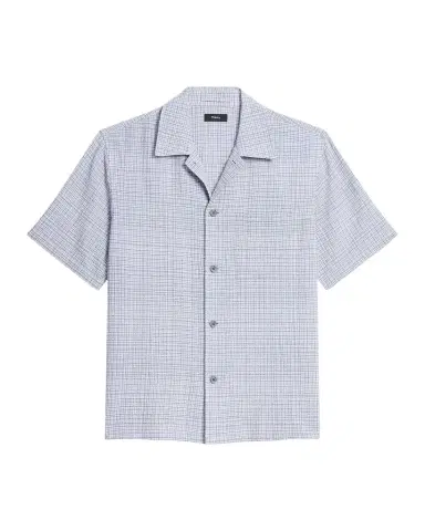 Theory Men's Textured Cotton Crosshatch Short-Sleeve Shirt | Thumbnail 1 Theory Men's Textured Cotton Crosshatch Short-Sleeve Shirt | Thumbnail 1
