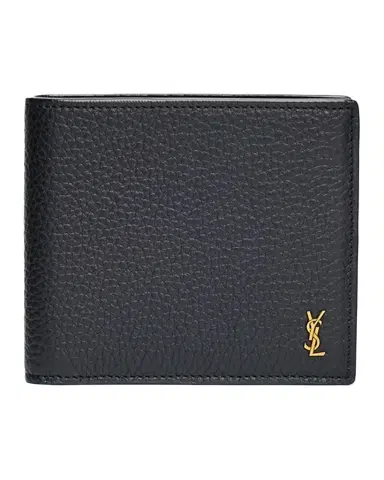 Saint Laurent Men's Tiny Cassandre YSL East/West Wallet in Grained Leather | Thumbnail 1