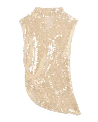 Lapointe Mock-Neck Sequined Mesh Asymmetric Top | Thumbnail 1