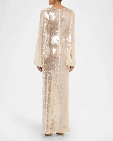 Lapointe Sequined Mesh Long-Sleeve Maxi Dress | Thumbnail 3 Lapointe Sequined Mesh Long-Sleeve Maxi Dress | Thumbnail 3