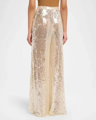 Lapointe Sequined Mesh Wide-Leg Pants | Thumbnail 3