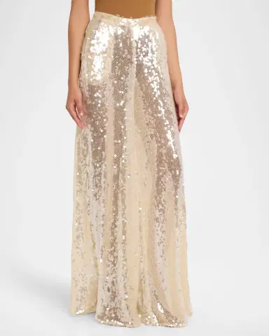 Lapointe Sequined Mesh Wide-Leg Pants | Thumbnail 4