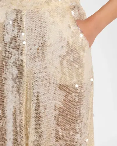 Lapointe Sequined Mesh Wide-Leg Pants | Thumbnail 5