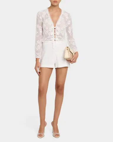 LoveShackFancy Stacellea Floral Tie-Front Top | Thumbnail 2 LoveShackFancy Stacellea Floral Tie-Front Top | Thumbnail 2