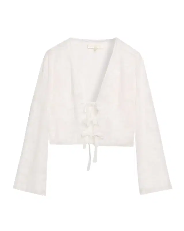 LoveShackFancy Stacellea Floral Tie-Front Top