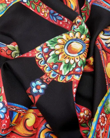 Dolce & Gabbana Carretto-Print Silk Twill Scarf | Thumbnail 2 Dolce & Gabbana Carretto-Print Silk Twill Scarf | Thumbnail 2