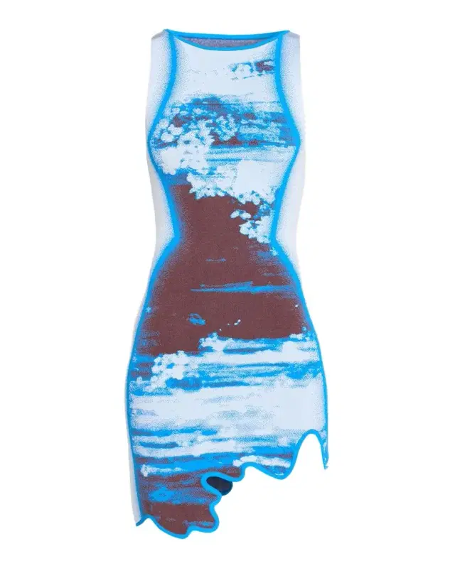 Hazel Wavy High-Low Mini Dress