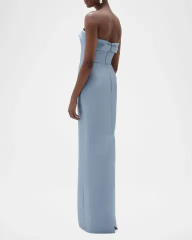 Amsale Strapless Column Gown with Detachable Cape | Thumbnail 7 Amsale Strapless Column Gown with Detachable Cape | Thumbnail 7
