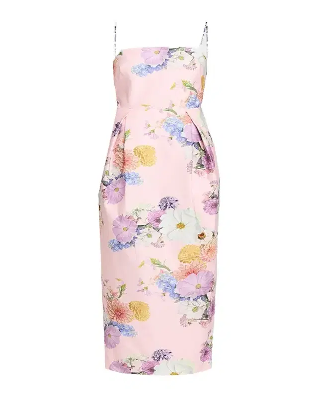 As It May Teva Pleated Floral-Print Midi Dress