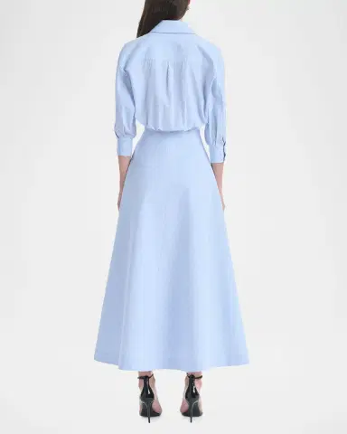 Altuzarra Eleanor Striped Cotton Poplin 3/4-Sleeve Midi Shirtdress | Thumbnail 2 Altuzarra Eleanor Striped Cotton Poplin 3/4-Sleeve Midi Shirtdress | Thumbnail 2