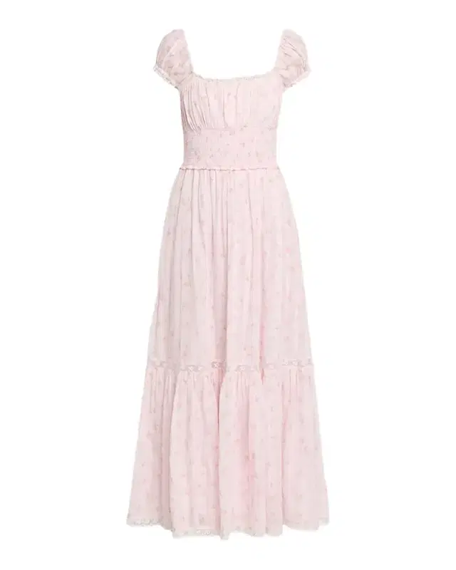 Lyssara Floral Lace-Trim Maxi Dress