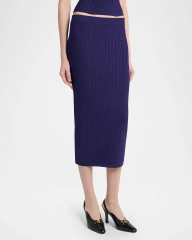 Versace Knit Mesh Midi Skirt | Thumbnail 3 Versace Knit Mesh Midi Skirt | Thumbnail 3