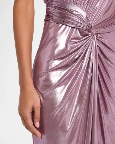 Lapointe One-Shoulder Twisted Metallic Coated Jersey Maxi Dress | Thumbnail 5 Lapointe One-Shoulder Twisted Metallic Coated Jersey Maxi Dress | Thumbnail 5