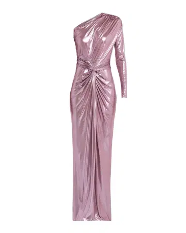 Lapointe One-Shoulder Twisted Metallic Coated Jersey Maxi Dress | Thumbnail 1 Lapointe One-Shoulder Twisted Metallic Coated Jersey Maxi Dress | Thumbnail 1