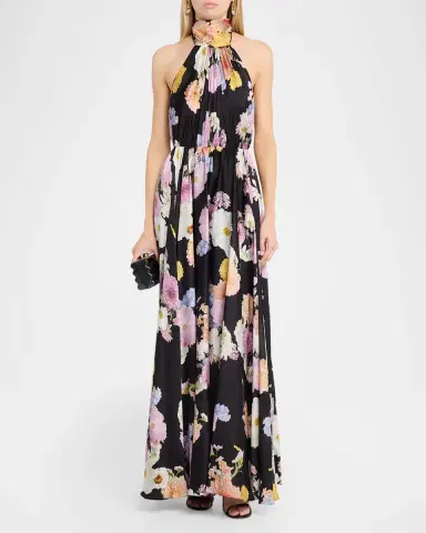 As It May Eli Floral-Print Satin Halter Gown | Thumbnail 2 As It May Eli Floral-Print Satin Halter Gown | Thumbnail 2