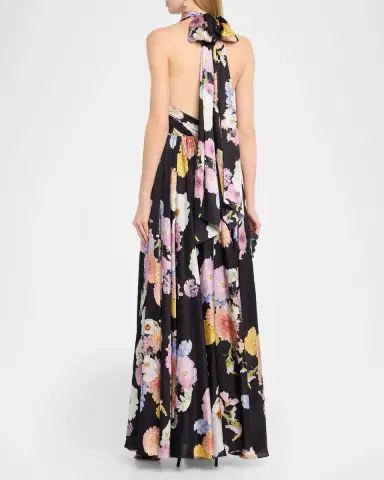 As It May Eli Floral-Print Satin Halter Gown | Thumbnail 3 As It May Eli Floral-Print Satin Halter Gown | Thumbnail 3