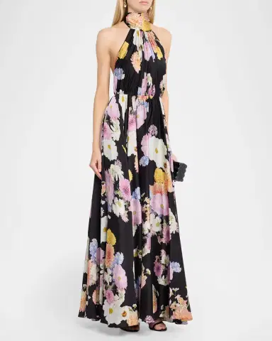 As It May Eli Floral-Print Satin Halter Gown | Thumbnail 4 As It May Eli Floral-Print Satin Halter Gown | Thumbnail 4